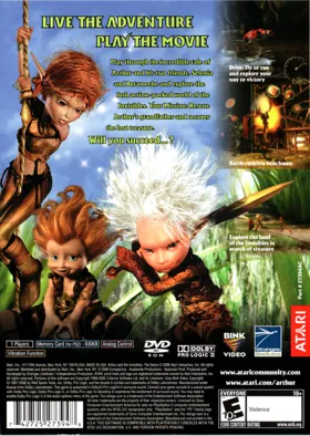 Arthur and the Invisibles - The Game box cover back